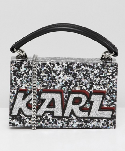 Asos Karl Lagerfeld – Sac minaudière à paillettes avec logo