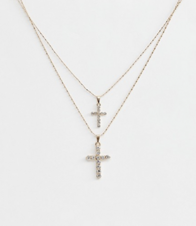 Asos ALDO – Gradonia – Collier multirangs avec croix – Or